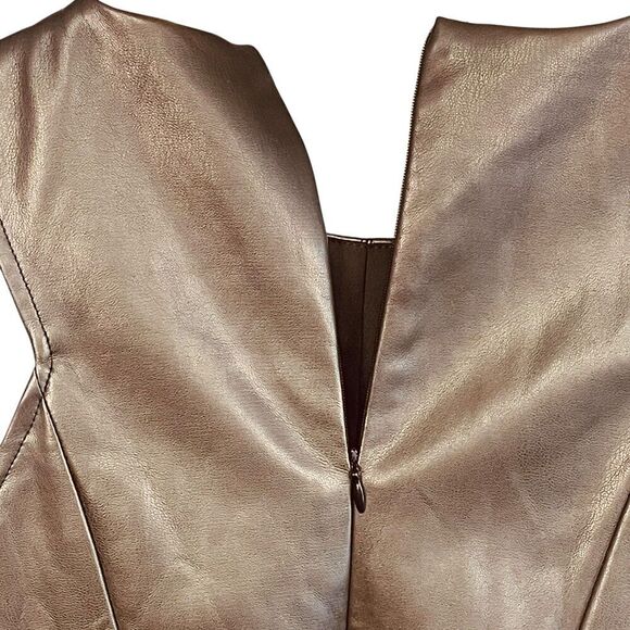 En Saison Layne Faux Leather Sleeveless Peplum Top - Picture 11 of 11